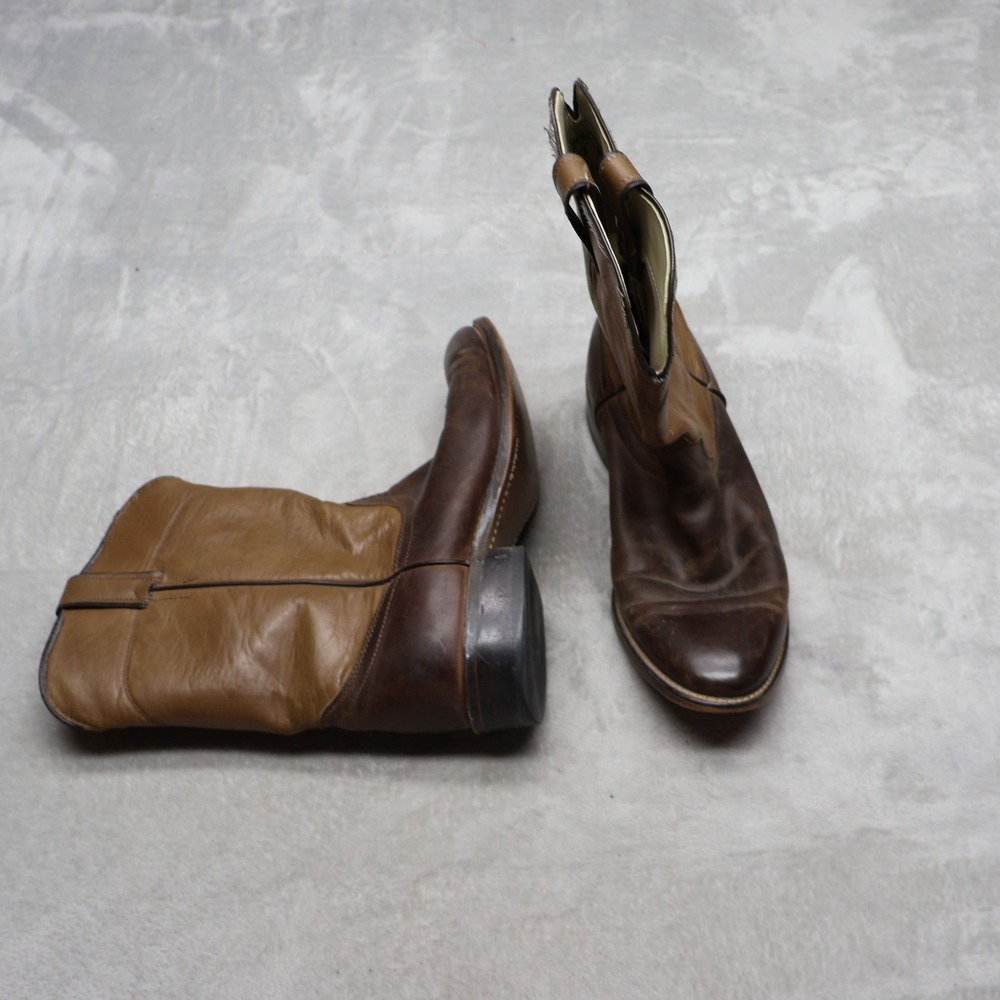 Laredo Men 10D Western Boots Brown Leather Cowboy Pull On Work USA Made VTG 7923